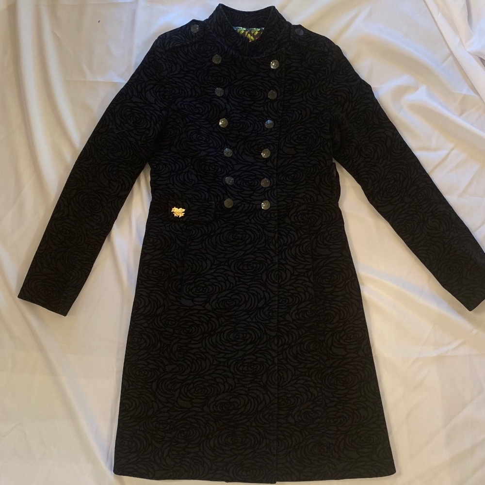 Betsey Johnson Black Wool Coat Size 4